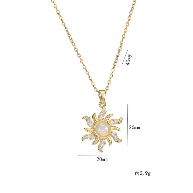 Zircon Sunflower Necklace